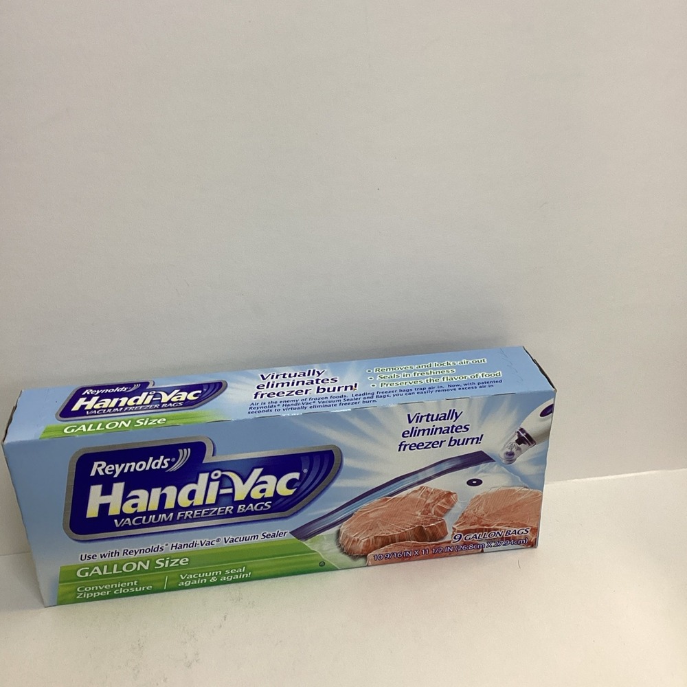 Reynolds Handi-Vac Vacuum Freezer Bags Gallon Size — 9 Bags  NEW & UNOPENED HTF